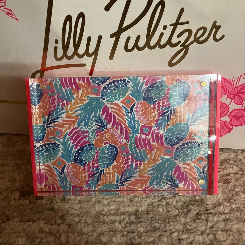 Lilly Pulitzer acrylic Pineapples picture frame or paper weight